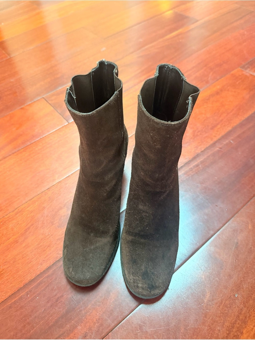 Banana Republic Dark Brown Suede Chelsea Ankle Boots
